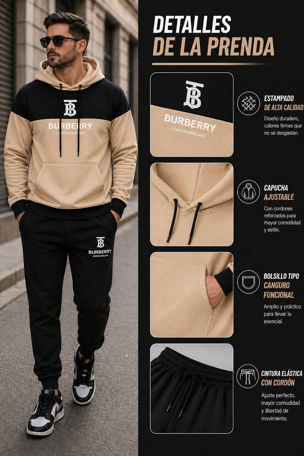 Conjunto deportivo ESTAMPADO BURBERRY LOGO 🌟