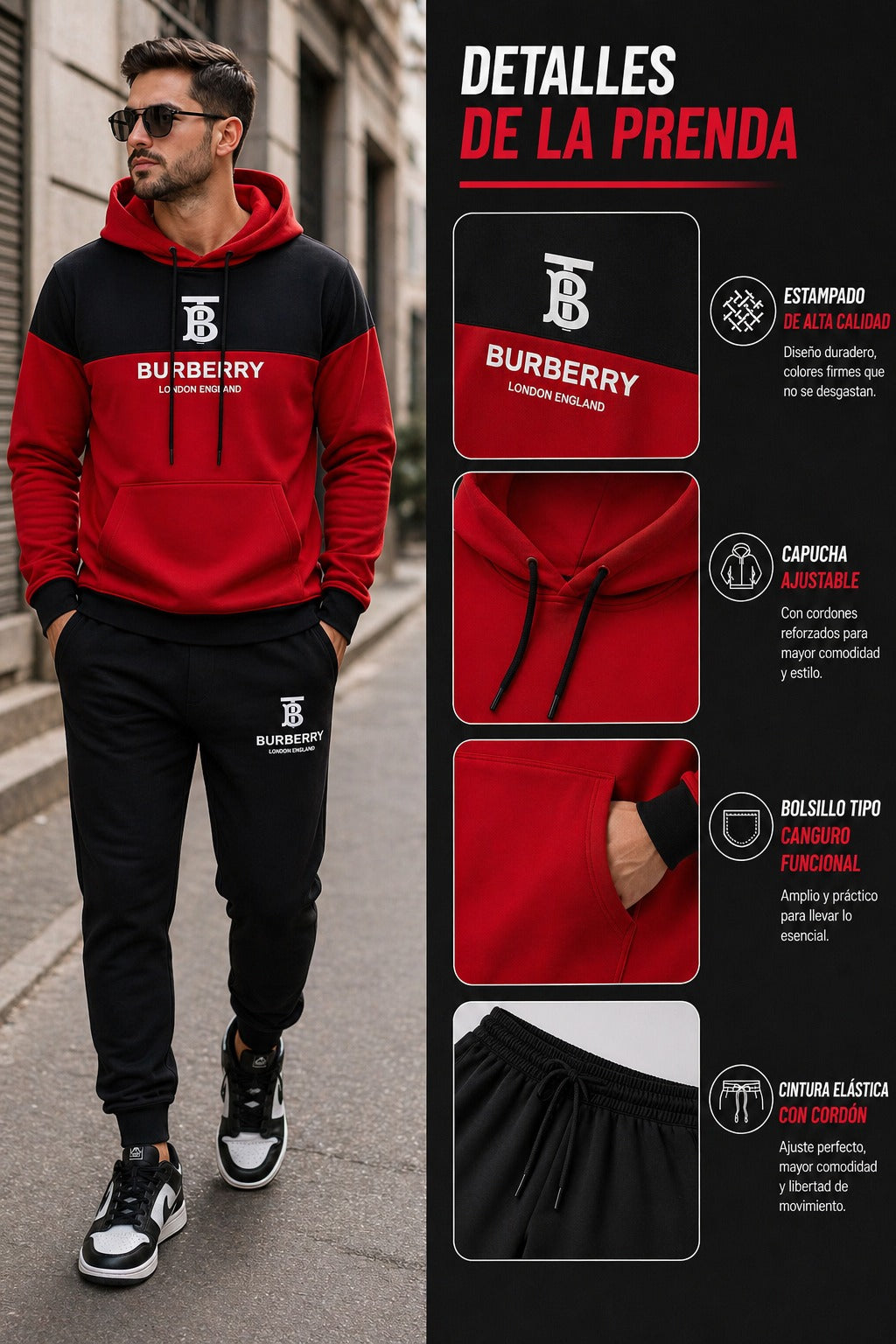 Conjunto deportivo ESTAMPADO BURBERRY LOGO 🌟